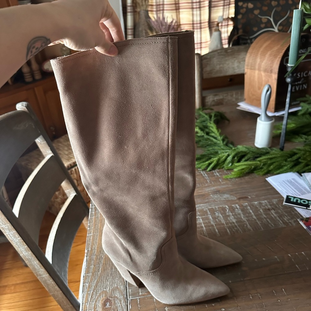 Dolce Vita Taupe Heeled Boots